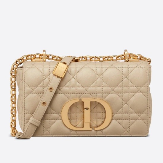 Replica Borsa Caro piccola Dior in pelle di vitello Cannage Beige