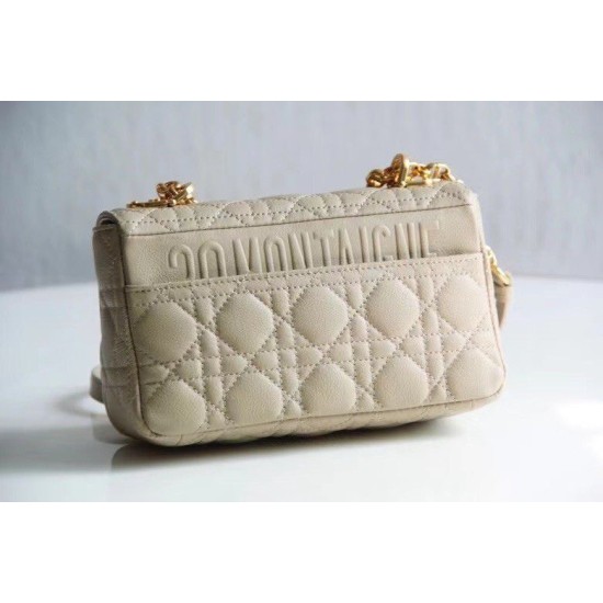 Replica Borsa Caro piccola Dior in pelle di vitello Cannage Beige