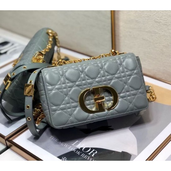 Replica Borsa Dior Piccola Caro In Pelle Di Vitello Cannage Grigia