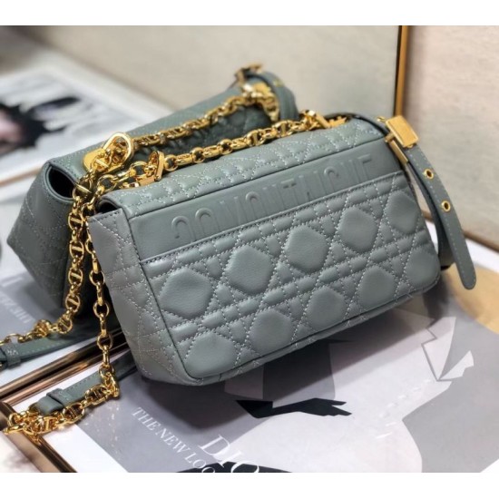 Replica Borsa Dior Piccola Caro In Pelle Di Vitello Cannage Grigia