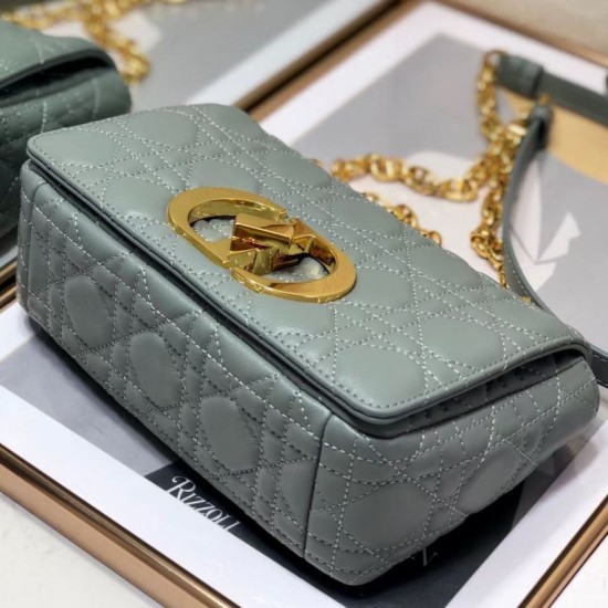 Replica Borsa Dior Piccola Caro In Pelle Di Vitello Cannage Grigia