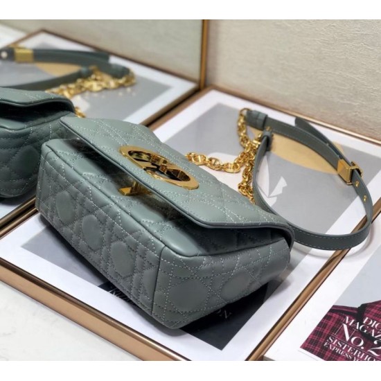 Replica Borsa Dior Piccola Caro In Pelle Di Vitello Cannage Grigia