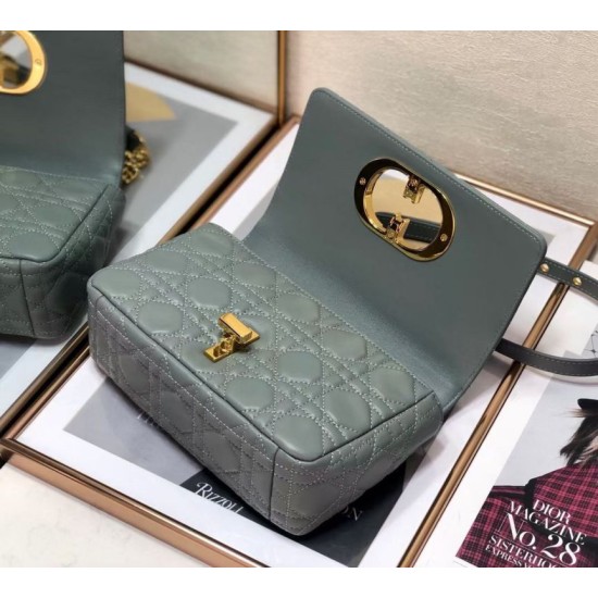 Replica Borsa Dior Piccola Caro In Pelle Di Vitello Cannage Grigia