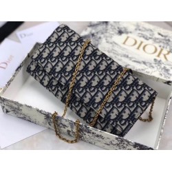 Replica Pochette Dior Su Catena Obliqua Tela Blu