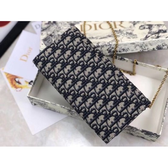 Replica Pochette Dior Su Catena Obliqua Tela Blu