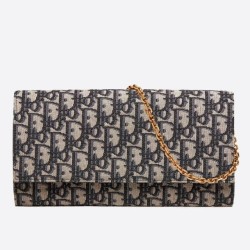 Replica Pochette Dior Su Catena Obliqua Tela Blu