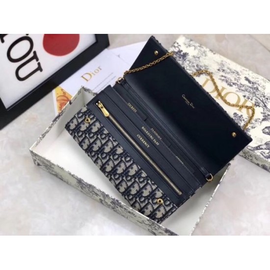Replica Pochette Dior Su Catena Obliqua Tela Blu
