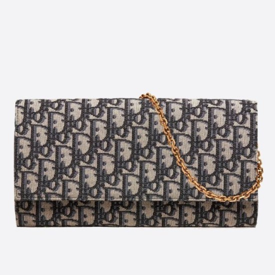 Replica Pochette Dior Su Catena Obliqua Tela Blu