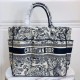 Replica Borsa tote Dior Catherine Toile de Jouy ricamata Blu
