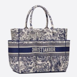 Replica Borsa tote Dior Catherine Toile de Jouy ricamata Blu