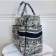 Replica Borsa tote Dior Catherine Toile de Jouy ricamata Blu