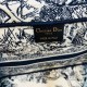 Replica Borsa tote Dior Catherine Toile de Jouy ricamata Blu