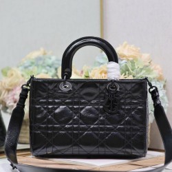 Replica Dior Medium Lady D-Sire Borsa My ABCDior Dior stropicciata nera
