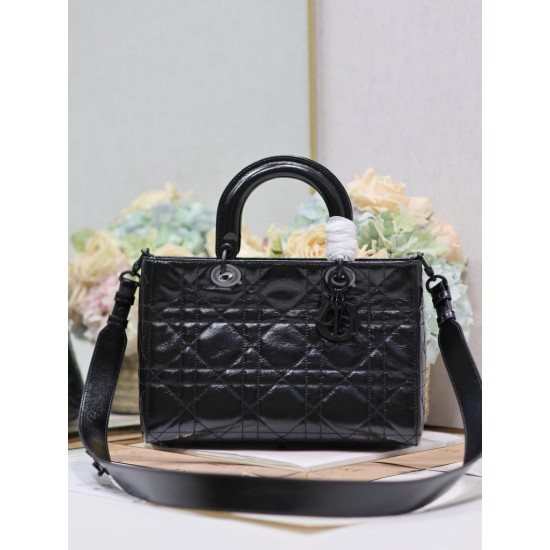 Replica Dior Medium Lady D-Sire Borsa My ABCDior Dior stropicciata nera