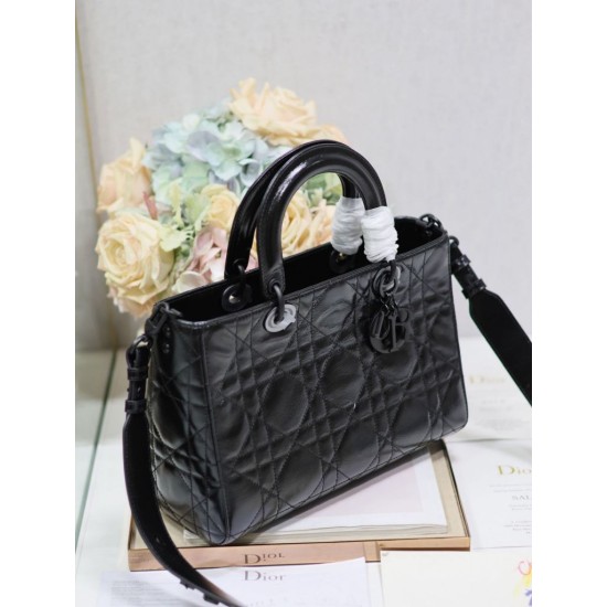 Replica Dior Medium Lady D-Sire Borsa My ABCDior Dior stropicciata nera