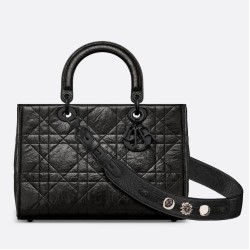 Replica Dior Medium Lady D-Sire Borsa My ABCDior Dior stropicciata nera