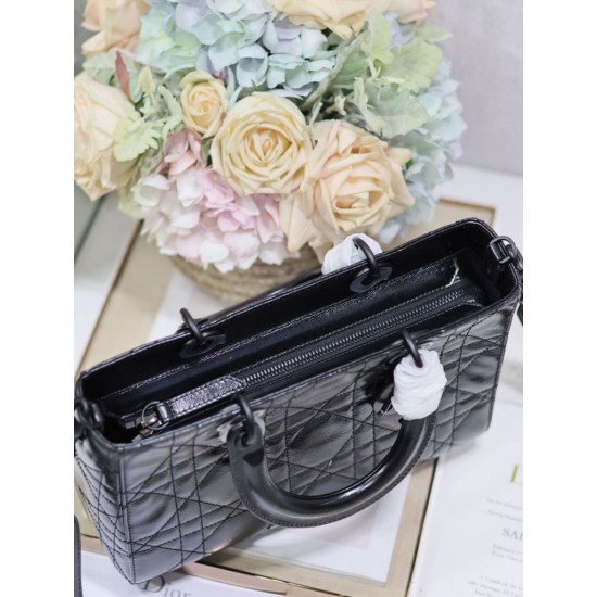 Replica Dior Medium Lady D-Sire Borsa My ABCDior Dior stropicciata nera
