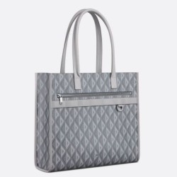Replica Borsa tote Dior Safari CD Diamond Tela Grigia