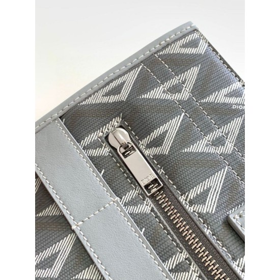 Replica Borsa tote Dior Safari CD Diamond Tela Grigia
