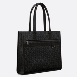 Replica Borsa tote Dior Safari CD Diamond Tela Nera