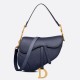 Replica Borsa Saddle Dior con tracolla in pelle di vitello granulata blu indaco