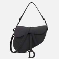 Replica Borsa Saddle Dior con tracolla in pelle di vitello ultraopaca nera