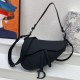 Replica Borsa Saddle Dior con tracolla in pelle di vitello ultraopaca nera