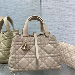 Replica Borsa Dior Toujours Media In Vitello Macrocannage Beige