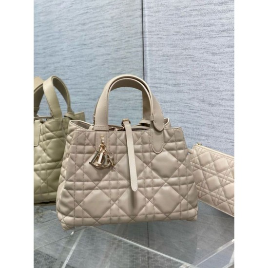 Replica Borsa Dior Toujours Media In Vitello Macrocannage Beige