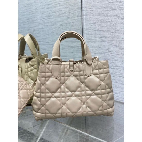 Replica Borsa Dior Toujours Media In Vitello Macrocannage Beige