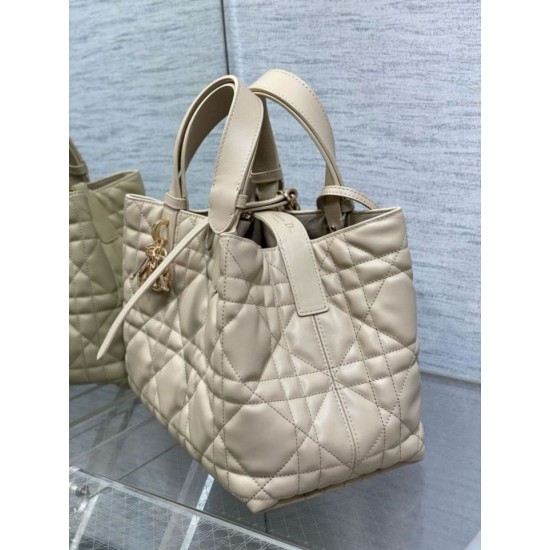 Replica Borsa Dior Toujours Media In Vitello Macrocannage Beige