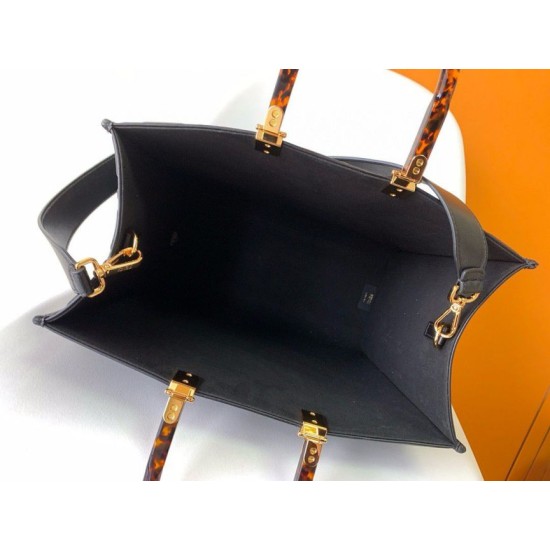 Replica Borsa shopper Fendi Sunshine piccola/media con motivo FF in rilievo 3D-Texture Nera