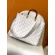 Replica Borsa shopper Fendi Sunshine piccola/media con motivo FF in rilievo 3D-Texture Bianca