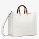 Replica Borsa shopper Fendi Sunshine piccola/media con motivo FF in rilievo 3D-Texture Bianca
