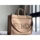 Replica Borsa shopper media Fendi Sunshine in flanella marrone