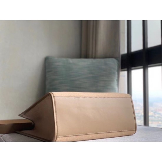 Replica Borsa shopper media Fendi Sunshine in flanella marrone