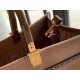 Replica Borsa shopper media Fendi Sunshine in flanella marrone