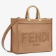Replica Borsa shopper media Fendi Sunshine in flanella marrone