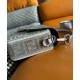 Replica Borsa Fendi Baguette Media Borchie Sfaccettate motivo FF 8BR600 Argento