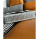 Replica Borsa Fendi Baguette Media Borchie Sfaccettate motivo FF 8BR600 Argento