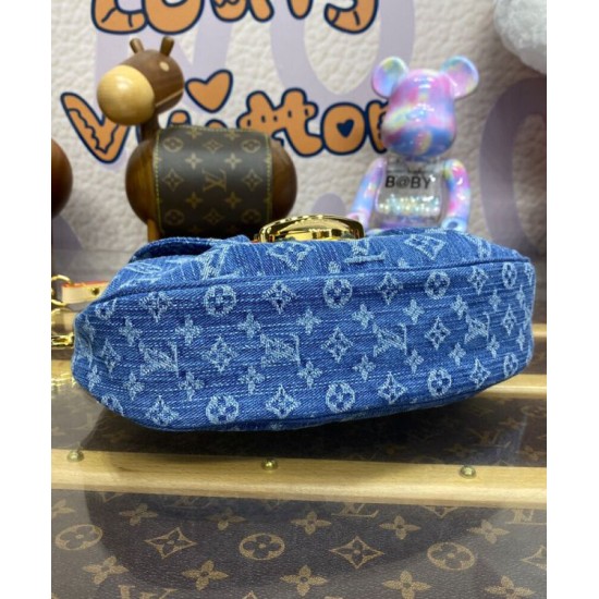 Replica Borsa hobo Louis Vuitton Sunset LV M46829 Blu