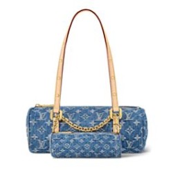 Replica Borsa Louis Vuitton Papillon LV M46830 Denim monogram blu