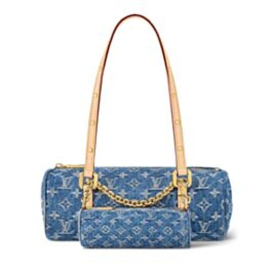 Replica Borsa Louis Vuitton Papillon LV M46830 Denim monogram blu