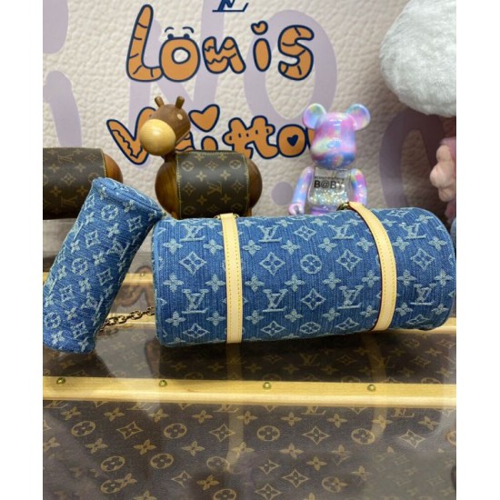 Replica Borsa Louis Vuitton Papillon LV M46830 Denim monogram blu
