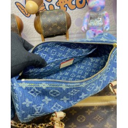 Replica Borsa Louis Vuitton Papillon LV M46830 Denim monogram blu