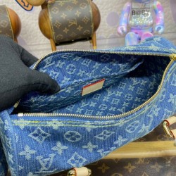 Replica Borsa Louis Vuitton Papillon LV M46830 Denim monogram blu