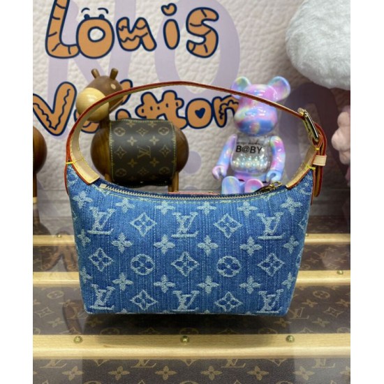 Replica Borsa hobo Louis Vuitton Hills Pochette LV M82949 Blu Replica Borsa hobo Louis Vuitton Hills Pochette LV M82949 Blu