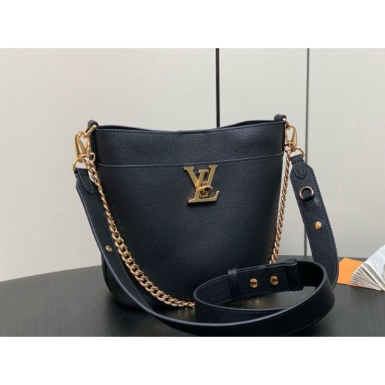 Replica Borsa Louis Vuitton con lucchetto e passeggio M24006 Granulata nera Replica Borsa Louis Vuitton con lucchetto e passeggio M24006 Granulata nera