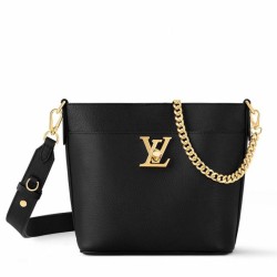 Replica Borsa Louis Vuitton con lucchetto e passeggio M24006 Granulata nera
