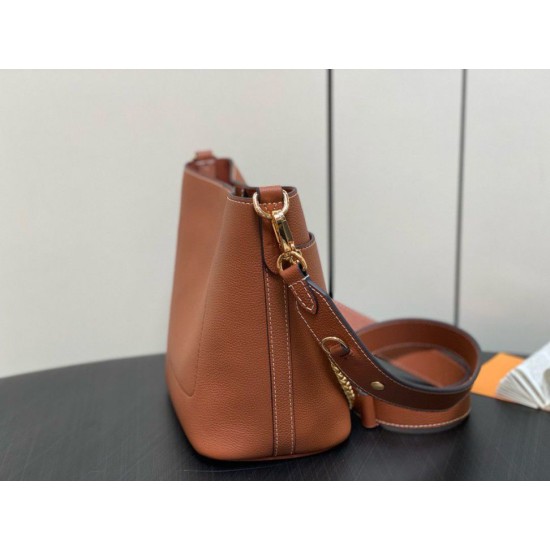 Replica Borsa Louis Vuitton con lucchetto e passeggio M24165 Marrone granulato